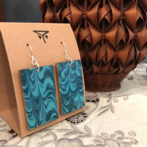 Örhängen - Marmorerad turkos